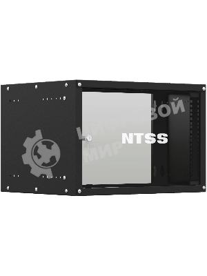 Шкаф коммутационный NTSS Lime (NTSS-WL6U5545GS-BL) настенный 6U 550x450 мм пер. дв. стекл несъемн. бок. пан. 30 кг черный 370 мм 9.6 кг 110 град. 370 мм IP20 сталь