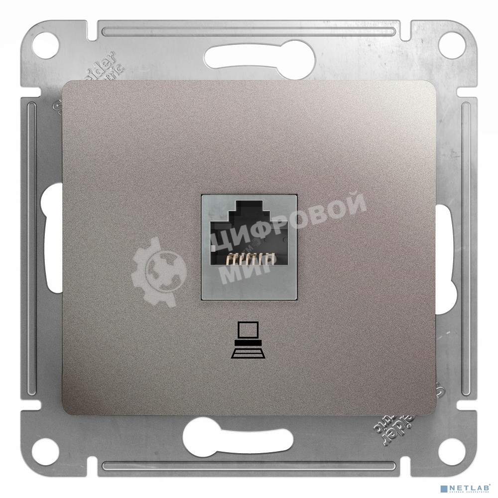 Розетка компьютерная Systeme electric GSL001281K Glossa RJ45 кат.5E, механизм, платина