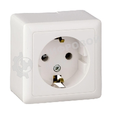 Розетка 1-м ОП Хит 16А с заземл. белый SchE RA16-133-B