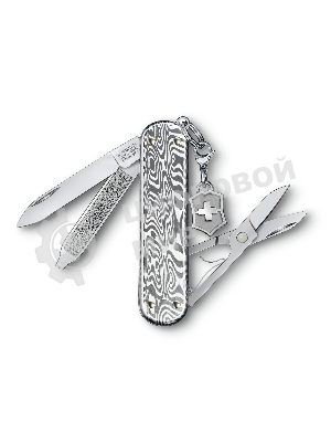 Нож перочинный Victorinox Classic Brilliant Damast (0.6221.34) 58мм 5функц. серебристый подар.коробка