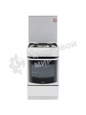 Плита газовая De Luxe 5040.37Г (КР) белый, конфорок 4 шт, духовка 43 л, 50 см x 85 см x 50 см
