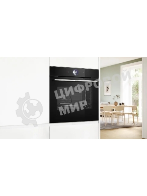 Духовой шкаф Bosch HSG7361B1 Home Connect!! Serie 8, черный, 21 режим + комбинированные режимы, функция приготовление на пару 100%, 4-слойное остекление, 3 цветных текстовых TFT-дисплея 2,5