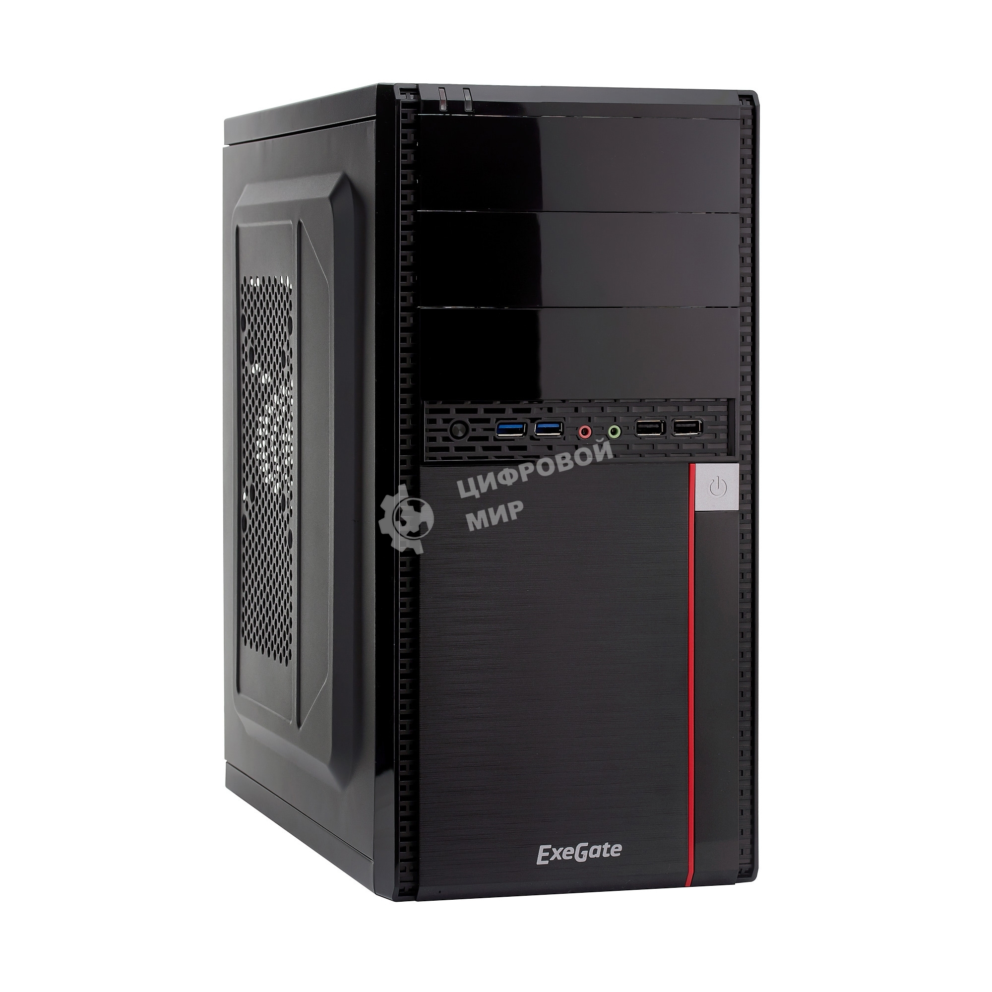 Компьютерный корпус Minitower ExeGate MA-371X Black, mATX (UN600, 120мм) 2хUSB+2хUSB 3.0, Audio