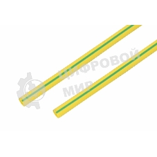 Термоусаживаемая трубка Rexant 10,0/5,0 мм, желто-зеленая, упаковка 50 шт. по 1 м
