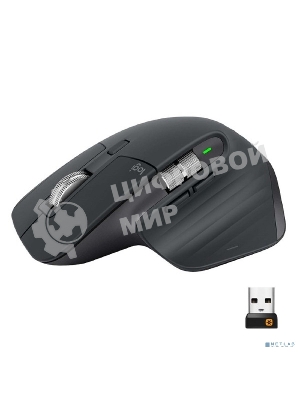 Мышь беспроводная Logitech MX Master 3s графитовый, 8000 dpi, радиоканал, Bluetooth, USB, кнопки - 7