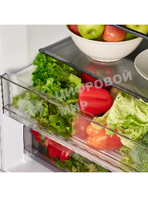 Холодильник Maunfeld MFF183NFSBE черная нержавеющая сталь трехкамерный инвертор 405л морозилка снизу