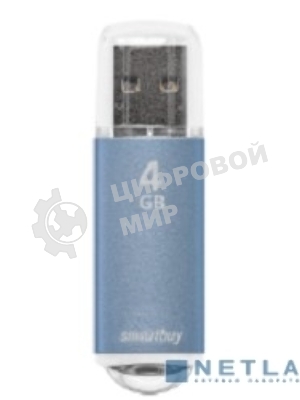 Флешка USB Smartbuy V-Cut Blue (SB4GbVC-B), 4Gb, USB 2.0, R/W 25/15, голубой