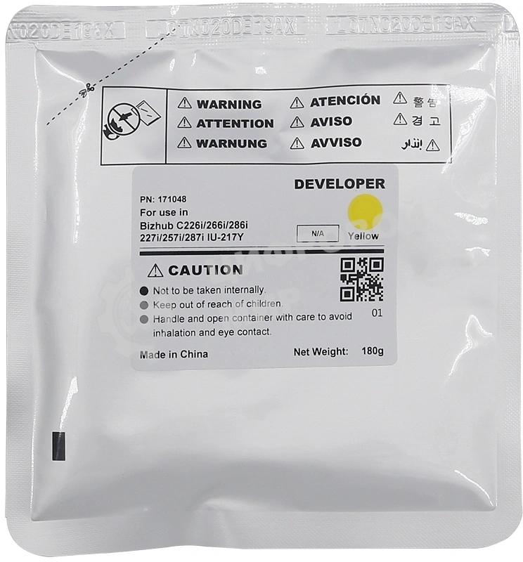 Девелопер CET IU-217Y-Developer для KONICA MINOLTA Bizhub C227i/C257i/C287i Yellow, 180г, 90000 стр.