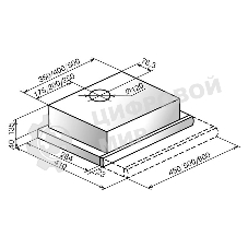 Вытяжка встраиваемая Elikor Интегра 60Н-400-В2Л нержавеющая сталь, 60 см, 400 куб. м/ч, 55 дБ