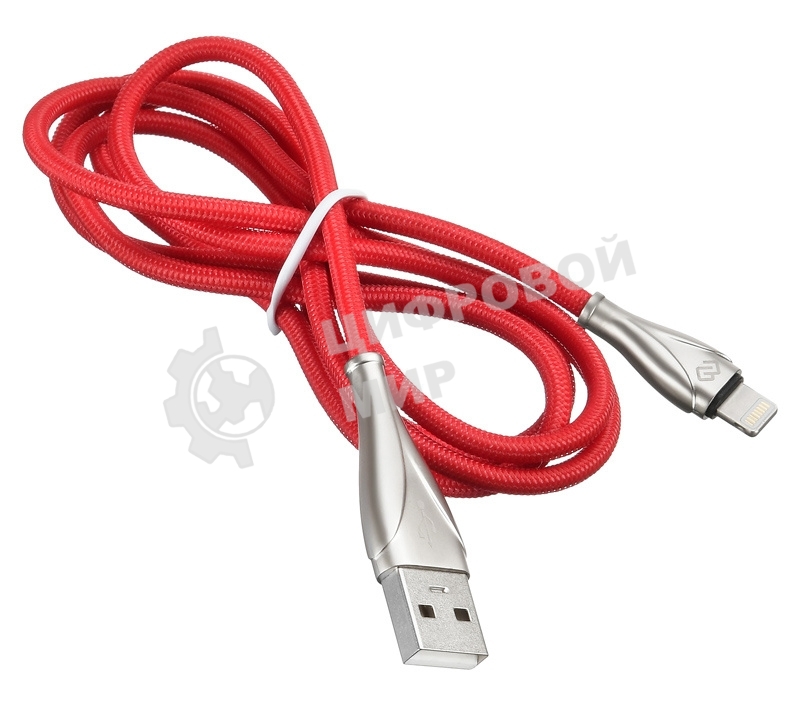 Кабель Digma USB A (m) Lightning (m) 1.2м красный