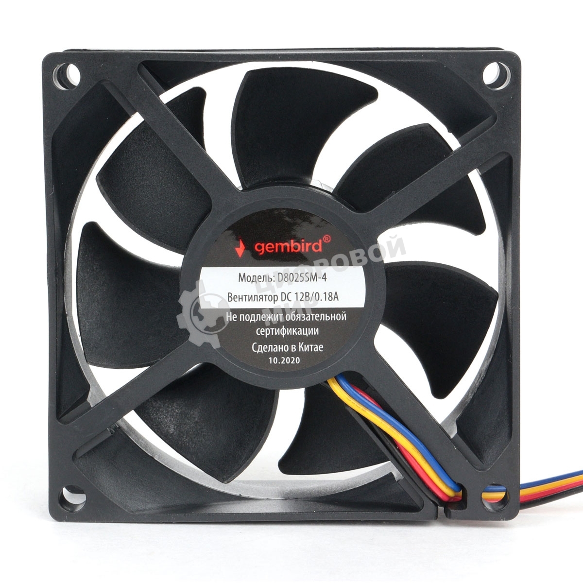 Вентилятор для корпуса Gembird черный, 80 мм, 3000 об/мин, 32 дБ, 4 pin