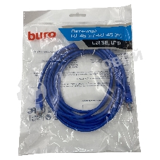 Патч-корд Buro UTP 4 пары cat.5e CCA molded 5м голубой RJ-45 (m)-RJ-45 (m)