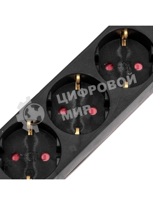 Удлинитель STANDARD 3 гнезда, 5м, 3х1,0мм², с/з, с выключателем, черный REXANT