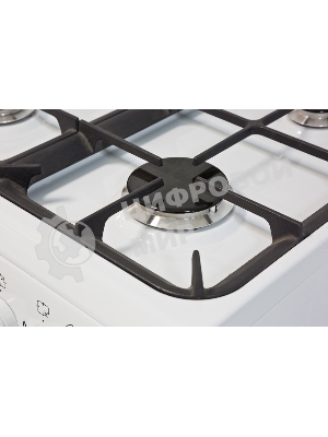 Плита газовая De Luxe 506040.01Г (КР) ЧР белый, конфорок 4 шт, духовка 60 л, 50 см x 85 см x 60 см