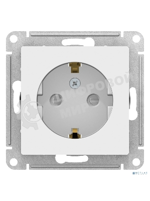 Розетка с заземлением со шторками Schneider-electric ATN000145 ATLASDESIGN, 16А, механизм, БЕЛЫЙ