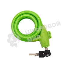 Тросовый замок взломостойкий для велосипедов и колясок с ключом Четыре сезона 100 см зеленый 79-0303