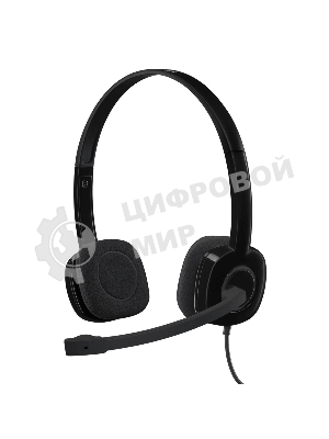 Гарнитура Logitech H151 чёрный, проводная, 3.5 мм