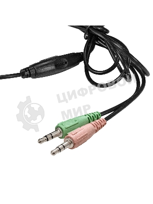 Гарнитура Exegate HS-120S чёрный, проводная, 2 x mini jack 3.5 мм, подвижный микрофон