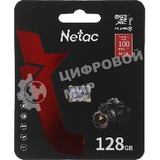 Флеш карта microSDHC 128Gb Netac P500 ULTRA NT02P500ULT-128G-S (без SD адаптера) 100Mb/s