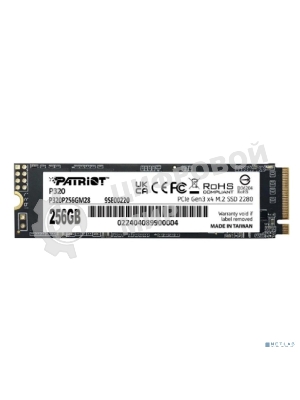 Накопитель SSD Patriot P320, 256Gb, PCIe 3.0 x4, M.2 2280, NVMe, R/W 2200/1200