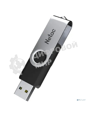 Флешка USB Netac U505 (NT03U505N-008G-20BK), 8Gb, USB 2.0, R/W 70/30, черный/серебристый