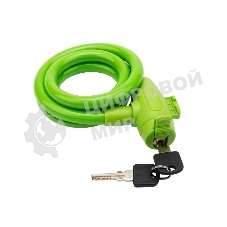 Тросовый замок взломостойкий для велосипедов и колясок с ключом Четыре сезона 100 см зеленый 79-0303