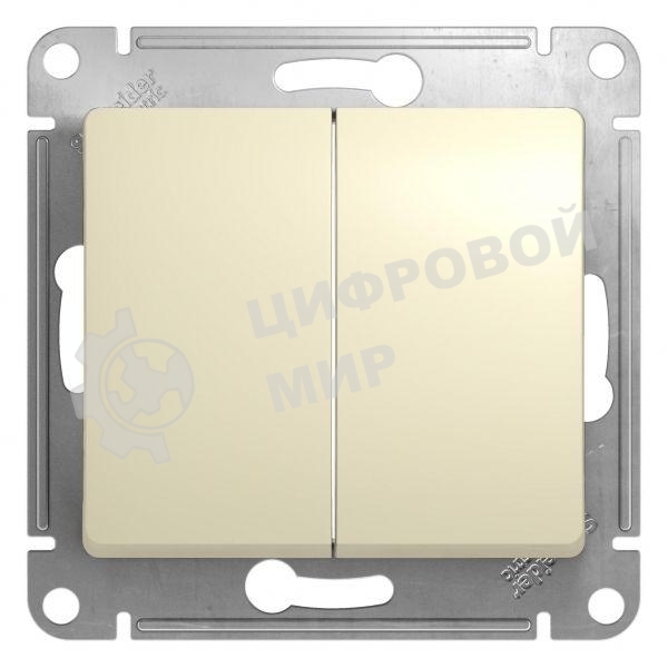 Механизм выключателя 2-кл. СП GLOSSA 10А IP20 10AX беж. SchE GSL000251