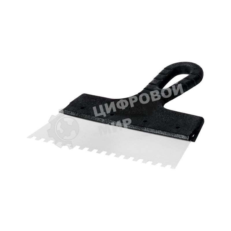 Шпатель фасадный Rexant 200 мм зуб 6х6 нержавеющая сталь, пластмассовая рукоятка