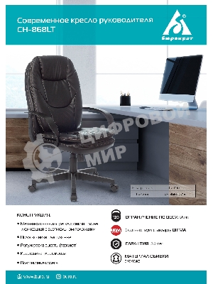 Кресло Бюрократ CH-868LT/#B черный, экокожа