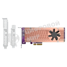 Плата расширения QNAP QM2-2P-244A Dual M.2 22110/2280 SATA SSD expansion card (PCIe Gen2 x2), Low-profile bracket pre-loaded, Low-profile flat and Full-height are bundled (shorter version to support TVS-x82/TS-x77 PCIe slot 2 & slot 3)