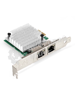 Сетевой адаптер ExeGate EXE-562 (PCI-E x1 v2.0, 2xRJ45, UTP 10/100/1000Mbps, Realtek Chipset RTL8111F)