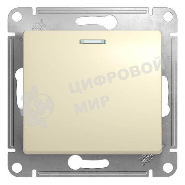 Выключатель 1-клавишный с подсветкой, сх.1а, 10АХ, механизм, бежевый