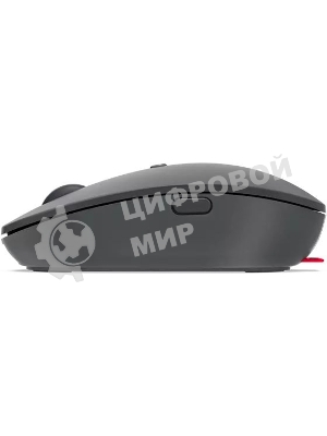 Мышь беспроводная Lenovo Go серый, 2400 dpi, радиоканал, USB-C, кнопки - 3