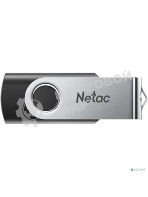 Флешка USB Netac U505 (NT03U505N-008G-20BK), 8Gb, USB 2.0, R/W 70/30, черный/серебристый