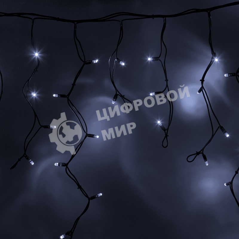 Гирлянда Neon-night Айсикл (бахрома) светодиодный, 4,0 х 0,6 м, черный провод каучук, 230 В, диоды белые, 128 LED