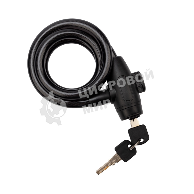 Тросовый замок взломостойкий для велосипедов и колясок с ключом Четыре сезона 100 см черный 79-0306
