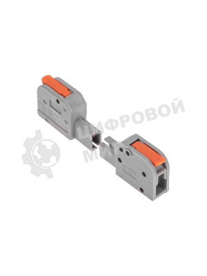 Клемма Rexant СМК 222-421R проходная разъемная 1 полюс серый 0,2-2,5/4 мм² (50 шт/уп)