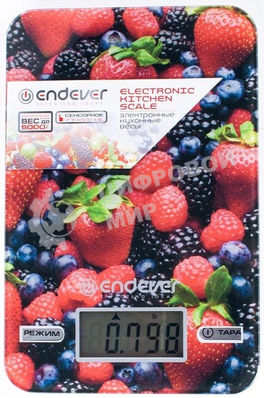 Весы кухонные Endever Skyline KS-528 (5кг, стекло, ягоды)