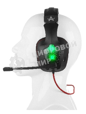 Гарнитура QUMO Arsenal чёрный, проводная, USB, подсветка