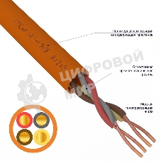 Кабель огнестойкий Rexant КПСнг(А)-FRHF 2x2x0,75 мм², бухта 200 м, 01-4924