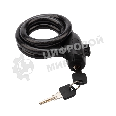 Тросовый замок взломостойкий для велосипедов и колясок с ключом Четыре сезона 100 см черный 79-0306