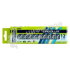 Батарея Ergolux Alkaline LR03 BP-12 AAA 1250mAh (12шт) коробка
