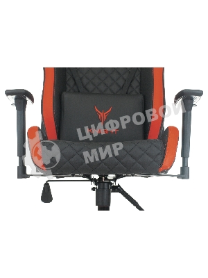 Кресло Knight OUTRIDER черный/красный, экокожа, 120 кг, механизм качания