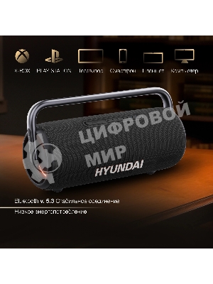 Колонка портативная Hyundai H-PS1029 черный 220W 4.1 BT 10м 4800mAh