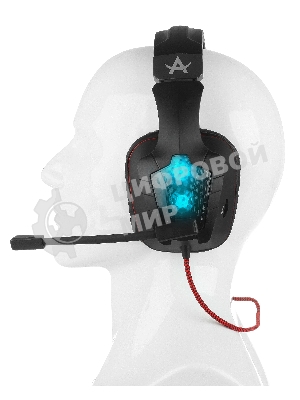 Гарнитура QUMO Arsenal чёрный, проводная, USB, подсветка