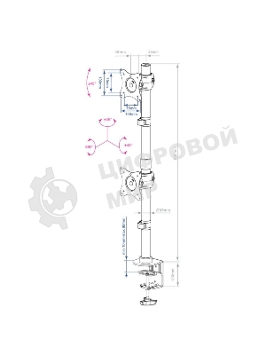 Кронштейн для мониторов Arm Media LCD-T43 черный 15