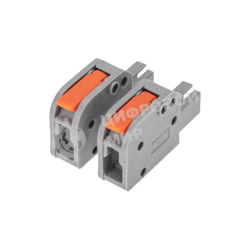 Клемма Rexant СМК 222-421R проходная разъемная 1 полюс серый 0,2-2,5/4 мм² (50 шт/уп)