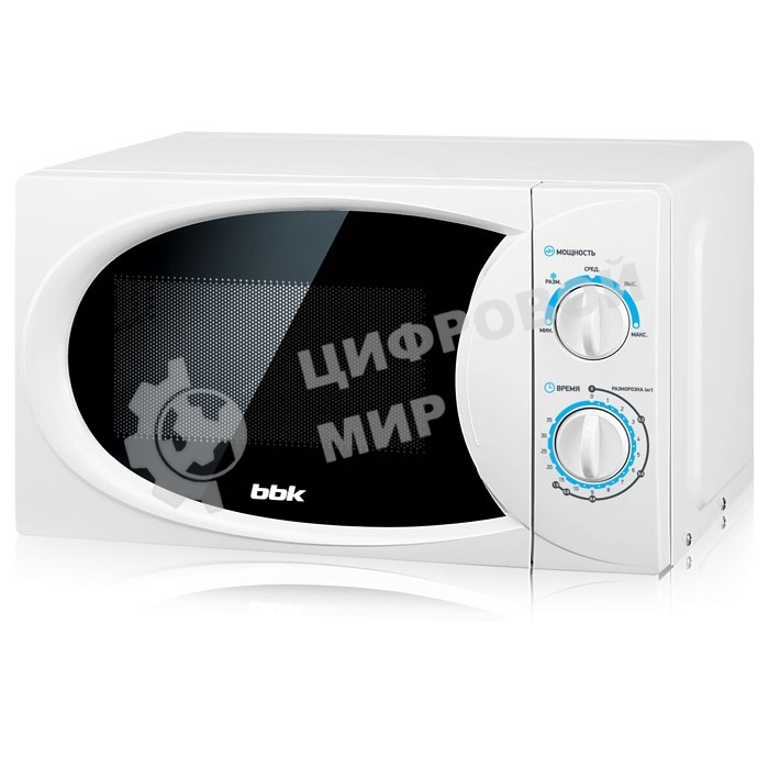 Микроволновая печь BBK 20MWS-710M/W белый, 20 л, 700 Вт, переключатели - поворотный механизм