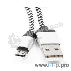 Кабель Gembird USB 2.0 Cablexpert AM/microBM 5P, 1м, нейлоновая оплетка, алюминиевые разъемы, серебристый, пакет