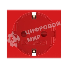Розетка 1-м СП Viva 2мод. защ. шторки с заземл. красн. ДКС 45015